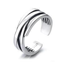 Argent sterling 925 Cuff Bague, Réglable & pour femme, couleur originale, Vendu par PC