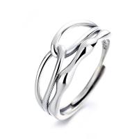 925 Sterling Silver Open Finger Ring Adjustable & for woman original color Sold By PC