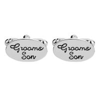 Cufflinks Zinc Alloy platinum color plated with letter pattern & for man Sold By Pair