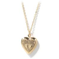 Fashion Locket Necklace Brass with 1.97inch extender chain Heart plated with photo locket & for woman nickel lead & cadmium free Length Approx 15.75 Inch Sold By PC