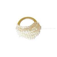 Zoetwater Parel Finger Ring, Messing, met Zoetwater Parel, voor vrouw, gemengde kleuren, 19x16mm, Verkocht door PC