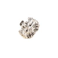 Zinklegierung Fingerring , Löwe, plattiert, unisex, Silberfarbe, 17mm, verkauft von PC