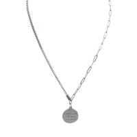 Collier d'acier titane, poli, unisexe, argent, 18mm, Longueur 41 cm, Vendu par PC