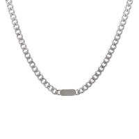 Collier d'acier titane, poli, unisexe, argent, Longueur 46.5 cm, Vendu par PC