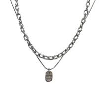 Titanium Steel Necklace Unisex silver color 45cmuff0c49cm Sold By PC