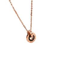 Collier d'acier titane, Placage, pour femme, couleur or rose, Longueur 45 cm, Vendu par PC