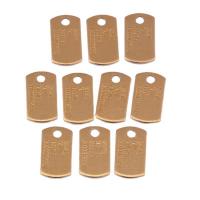 Brass Korut Riipukset, Messinki, Suorakulmio, kultainen, 12.50x7mm, N. 100PC/laukku, Myymät laukku