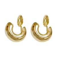 laiton Clip boucle d’oreille, Placage, Style coréen & pour femme, plus de couleurs à choisir, protéger l'environnement, sans nickel, plomb et cadmium, 13mm, Vendu par paire