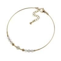 Pulseira de aço titânio, Partículas de aço, para mulher, dourado, 55mm, vendido por PC