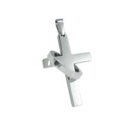 Nerezová ocel Cross Přívěsky, Nerez, Kříž, lesklý, unisex, stříbro, 45x25mm, Prodáno By PC