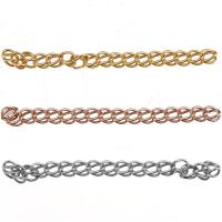 Rozsdamentes acél Extender Chain, Stainless Steel, galvanizált, DIY, több színt a választás, 0.60x3x4mm, Hossz 5 cm, 50PC-k/Bag, Által értékesített Bag