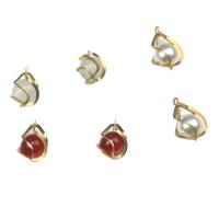 Messing Schmuck Anhänger, mit Glasperlen & Katzenauge & Kunststoff Perlen, Tropfen, goldfarben plattiert, verschiedenen Materialien für die Wahl, keine, 12.70x20.70mm, ca. 50PCs/Tasche, verkauft von Tasche