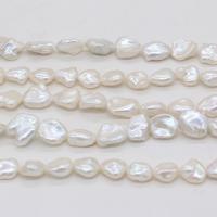 Barok ferskvandskulturperle Beads, Ferskvandsperle, du kan DIY, hvid, 9-10mm, Solgt Per 14.17 inch Strand