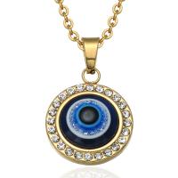 Rustfrit stål smykker Vedhæng, Stainless Steel, Evil Eye, 18K forgyldt, du kan DIY & med rhinestone, 18x22mm, Solgt af PC