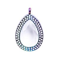 Zinc Alloy Halsketting, met Bergkristal, plated, uniseks & met strass, gemengde kleuren, 40x30mm, Lengte 60 cm, Verkocht door PC