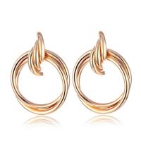 Zinklegering oorknoppen, Zinc Alloy, plated, voor vrouw, gouden, 68x50mm, Verkocht door pair