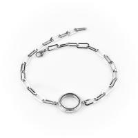 Snámh Locket Bracelet, Sinc Alloy, plátáilte, unisex, airgid, Fad 45 cm, Díolta De réir PC