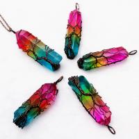 Quartz Gemstone Pendants with Iron irregular plated Unisex 35-60mm Sold By PC