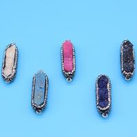 Conatóir Agate Grianchloch, Oighear Grianchloch Agate, le réiteodh cré rhinestone, Dronuilleog, unisex & 1/1 lúb, dathanna níos mó le haghaidh rogha, 10x45mm, Díolta De réir PC