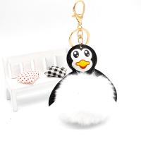 PU Key Lås, med Plush & Zinc Alloy, Penguin, guldfarve belagt, Unisex, flere farver til valg, 80x130mm, Solgt af PC