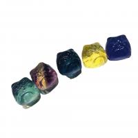 Fluorit Pendel, Carved, ingen hul, blandede farver, 13x12x13mm-16x15x16mm, Solgt af PC