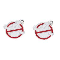 Cufflinks Zinc Alloy platinum color plated for man & enamel Sold By Pair