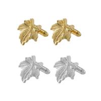 Manchetknapper, Zinc Alloy, Maple Leaf, forgyldt, for mennesket, flere farver til valg, 26x20mm, Solgt af par