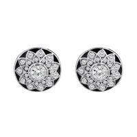 Manchetknopen, Zinc Alloy, platinum plated, voor de mens & glazuur & met strass, 20x20mm, Verkocht door pair