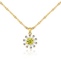 Collier en laiton cubique Zircon Micro Pave, pavé de micro zircon & pour femme, doré, 20x13mm, Longueur 50 cm, Vendu par PC