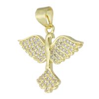 Cubic Zirconia Micro Pave Brass Pendant gold color plated DIY & micro pave cubic zirconia golden Sold By Lot