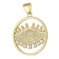 Cubic Zirconia Micro Pave Brass Pendant gold color plated DIY & micro pave cubic zirconia golden Sold By Lot