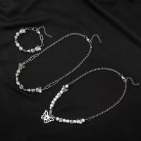 Tíotáiniam Cruach muince, Cruach Tíotáiniam, le Crystal & Pearl Plaisteacha, unisex & stíleanna éagsúla do rogha, dath bunaidh, Díolta De réir PC