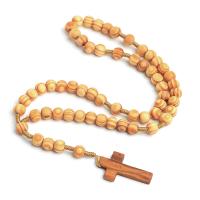 Rosary karoliai, Mediena, Kirsti, poliruotas, unisex, daugiau spalvų pasirinkimas, 4.2*2.5cm,10mm, Ilgis Apytiksliai 22.05 Inch, Pardavė PC