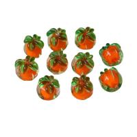 Handgjorda Lamppärlor, Lampwork, frukt, rödorange, 12x12mm, Ca 100PC/Bag, Säljs av Bag