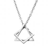 Zinc Alloy smykker halskæde, Triangle, forgyldt, Unisex & hule, flere farver til valg, nikkel, bly & cadmium fri, Længde Ca. 23.6 inch, Solgt af PC