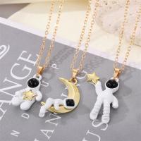 Resin Necklace Zinc Alloy with Resin with 1.96inch extender chain Astronaut gold color plated & for woman Length Approx 19.6 Inch Sold By PC