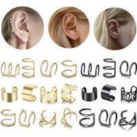 Trendy ear cuffs, Zinc Alloy, plated, 12 stuks & uniseks, meer kleuren voor de keuze, nikkel, lood en cadmium vrij, 8mm, 1.2mm, Verkocht door Stel