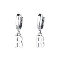 Earring Buail Huggie, 925 Sterling Silver, do bhean, airgid, 10x20mm, Díolta De réir Péire