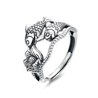 Bijoux de bague en argent sterling , Argent sterling 925, Réglable & pour femme & creux, argent, Vendu par PC