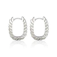 925 Sterling Silver Huggie Hoop Earring, plátáilte, do bhean, dathanna níos mó le haghaidh rogha, 16x20mm, Díolta De réir Péire