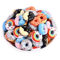 Mobiel DIY set, Hars, Donut, moffelen vernis, meer kleuren voor de keuze, 18mm, Ca 100pC's/Bag, Verkocht door Bag