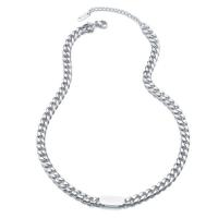 Collier de bijoux en acier inoxydable, Acier inoxydable 304, avec 1.97 chaînes de rallonge, Placage galvanique, bijoux de mode & unisexe, argent, 15mm, Longueur 14.17 pouce, Vendu par PC