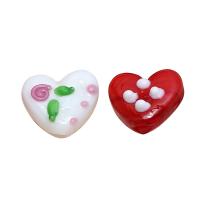 Abalorios de Porcelana, Corazón, Bricolaje, más colores para la opción, 18x15mm, 10PCs/Bolsa, Vendido por Bolsa