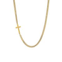 Titan stål halsband, med 1.97 extender kedja, Cross, plated, mode smycken, fler färger för val, 25mm, Längd 14.96 inch, Säljs av PC