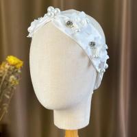 hoofdband, Doek, met Plastic Pearl, handgemaakt, voor bruids, wit, 1100mm, Verkocht door PC