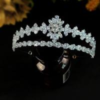 Tiaras, Sinc Alloy, dath airgid plated, do bridal & le zirconia ciúbach, nicil, luaidhe & caidmiam saor in aisce, 150x50mm, Díolta De réir PC