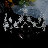 Tiaras, Sinc Alloy, dath airgid plated, do bridal & le zirconia ciúbach, nicil, luaidhe & caidmiam saor in aisce, 170x80mm, Díolta De réir PC