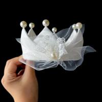 Tiara's, Doek, met Plastic Pearl, handgemaakt, voor bruids, wit, 100x80mm, Verkocht door PC