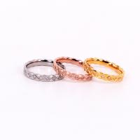 Titanium Steel Finger Ring plated & for woman & with rhinestone Approx 2mm US Ring Sold By PC