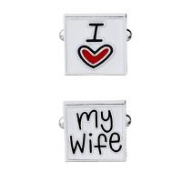 Cufflinks Zinc Alloy platinum color plated for man & enamel Sold By Pair